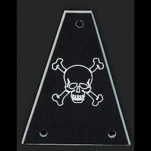 Guitar Parts - Engraved Etched - Truss Rod Cover - Options Fit: Gibson Epiphone Jackson Ibanez - SKULL & BONES