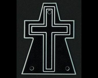 Piezas de la guitarra - grabadas al ácido - armadura de varilla cubierta - ajustes Jackson - gran tamaño xl - CRUZ - negro