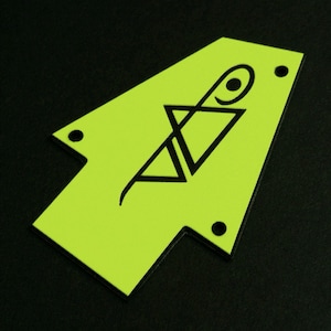 Guitar Parts - Engraved Etched - Truss Rod Cover - Options Fit: Gibson Epiphone Jackson Ibanez - Jem STEVE VAI - Yellow Black