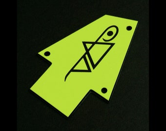 Guitar Parts - Engraved Etched - Truss Rod Cover - Options Fit: Gibson Epiphone Jackson Ibanez - Jem STEVE VAI - Yellow Black