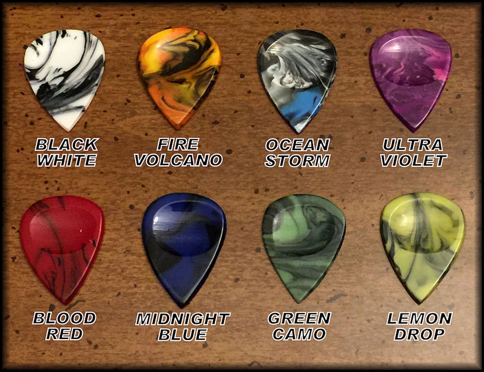 Guitar Picks RESIN Hand Crafted SWIRL Red Blue Green Etsy