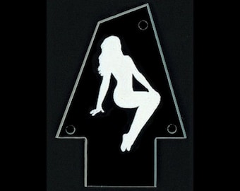 Guitar Parts - Engraved Etched - Truss Rod Cover - Options Fit: Gibson Epiphone Jackson Ibanez - Pin-Up PINUP GIRL