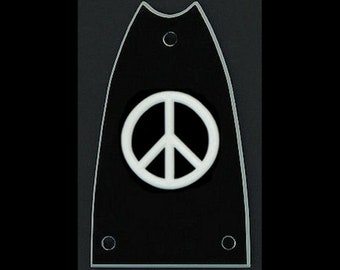 Guitar Parts - Engraved Etched - Truss Rod Cover - Options Fit: Gibson Epiphone Jackson Ibanez - PEACE Sign
