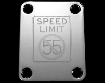 Guitar Parts - Neck Mounting Plate - Custom Engraved Etched - SAMMY HAGAR I Can't Drive 55 - Chrome or Gold