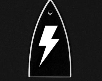 Guitar Parts - Engraved Etched - Truss Rod Cover - Options Fit: Gibson Epiphone Jackson Ibanez prs esp - LIGHTNING BOLT