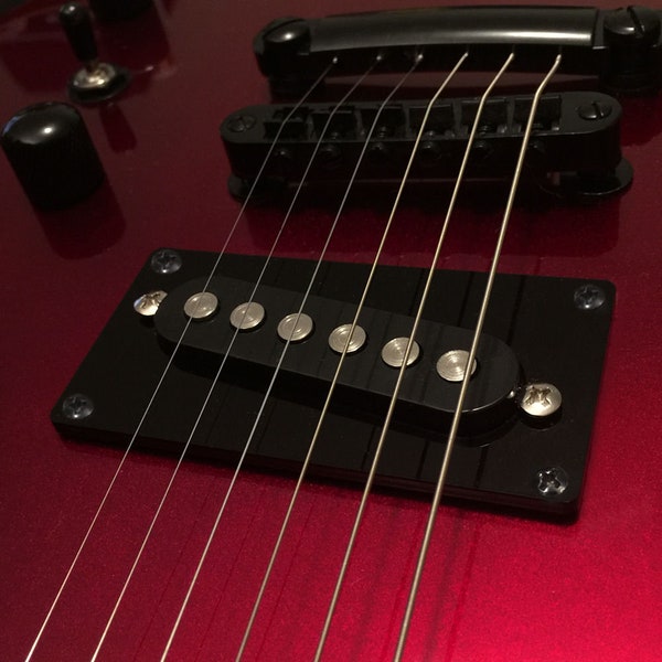 Guitar Part - CONVERSION PICKUP RING Mounting Trim Bezel - Humbucker to Slant Single Coil - Black, Clear, Chrome Gold Mirror