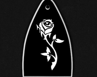 Guitar Parts - Engraved Etched - Truss Rod Cover - Options Fit: Gibson Epiphone Jackson Ibanez prs esp - ROSE Flower Vine