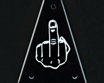 Guitar Parts - Engraved Etched - Truss Rod Cover - Options Fit: Gibson Epiphone Jackson Ibanez - MIDDLE FINGER FU