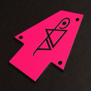 Guitar Parts - Engraved Etched - Truss Rod Cover - Options Fit: Gibson Epiphone Jackson Ibanez - Jem STEVE VAI - Pink Black