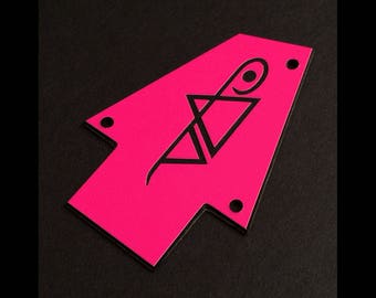 Guitar Parts - Engraved Etched - Truss Rod Cover - Options Fit: Gibson Epiphone Jackson Ibanez - Jem STEVE VAI - Pink Black