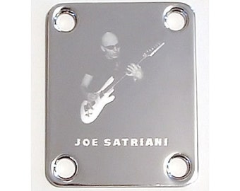 Guitar Parts - Neck Mounting Plate - Custom Engraved Etched - JOE SATRIANI Chickenfoot - Chrome or Gold