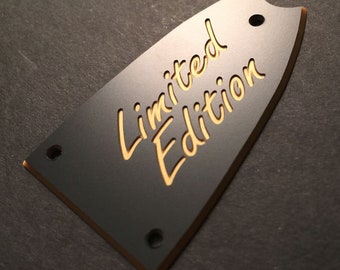 Guitar Parts - Engraved Etched - Truss Rod Cover - Options Fit: Gibson Epiphone Jackson Ibanez - LIMITED EDITION - Black Gold