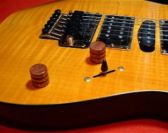 Guitar Parts - WOOD KNOBS - Fits Gibson, Fender, Ibanez, Jackson, PRS - Set of 2 - Maple, Bubinga, Ebony, Zebrawood