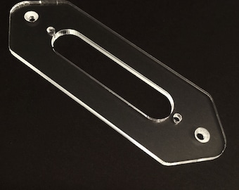 Guitar Part - CONVERSION PICKUP RING Mounting Trim Bezel - P90 DogEar to Telecaster Neck Single Coil - Black, Clear, Chrome Gold Mirror
