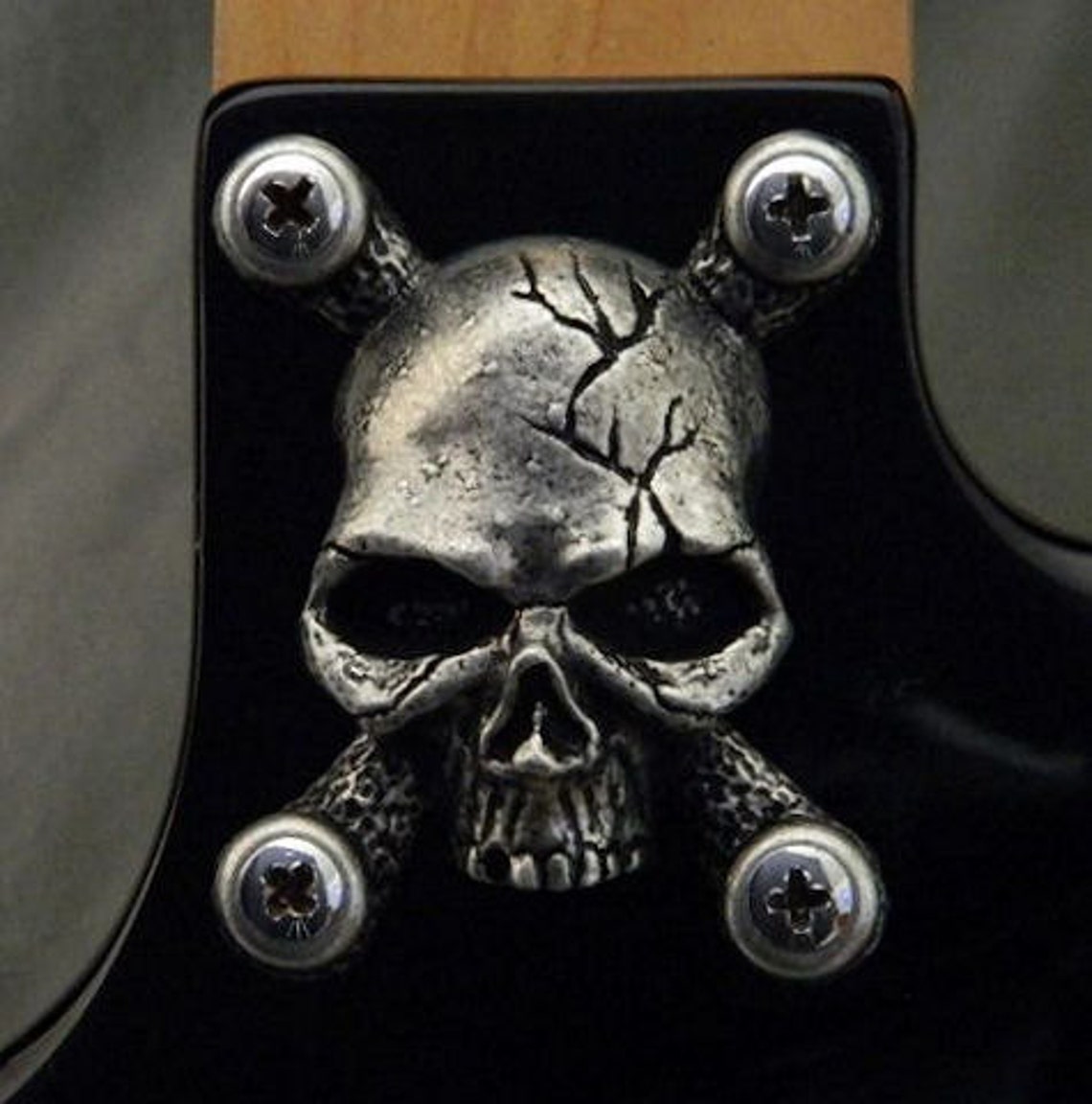 Guitar Parts PEWTER HARDWARE SKULL Neck Plate Etsy