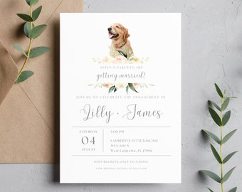 Personalized Pet Portrait Invitations: Engagement, Wedding, Baby Shower, Retirement & More