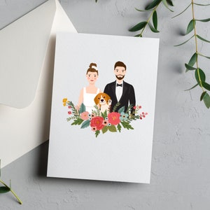 Custom Couple Portrait Card: Engagement, Wedding, Anniversary Art Print - Digital or Printed