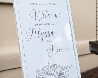Personalized City Skyline Wedding Welcome Sign: Printed or Digital, Eco-Friendly, Designer Collaboration