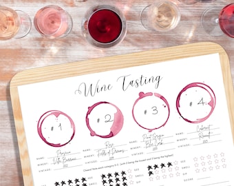 Wine Tasting Printable • Wine Tasting Party Activity • Digital Wine Tasting Worksheet • Instant Download