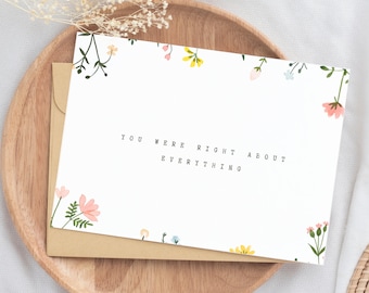 Wildflower Mother's Day Cards • Eco-Friendly Cards • You were right about everything