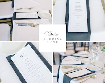 Elegant Custom Wedding Menu: Personalized Monogram Design, Printed or Digital Options Available