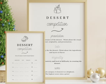 Dessert Competition Bundle Instant Download • Holiday Hosting Party Activity Printable • Digital Party Signage and Décor
