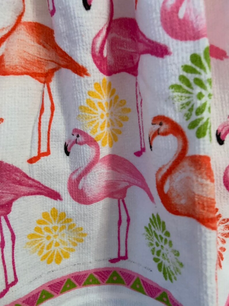 Pink Polka Dots Flamingo Dish Towel Dress AUTISM FUNDRAISER