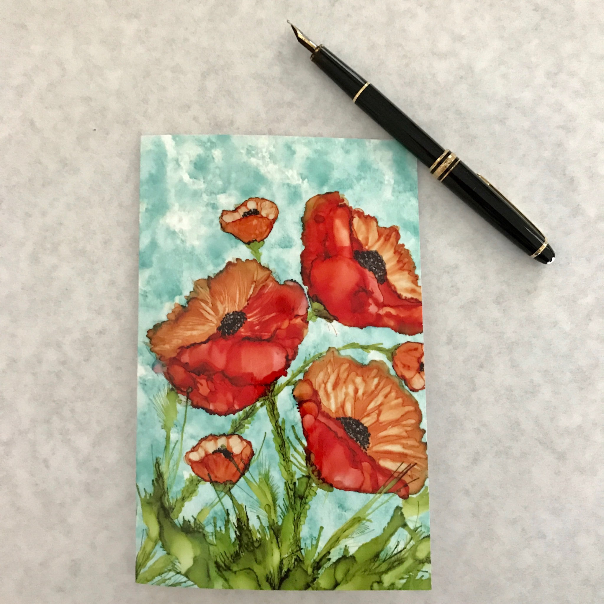 Alcohol Ink Art. Greeting Card. Note Card. Print of original Etsy