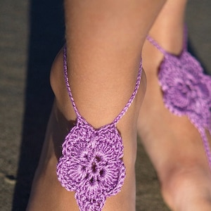 Beach wedding shoes, crochet barefoot sandals, Bottomless sandals, beach crochet foot jewelry, destination wedding shoes, Boho sandals image 1