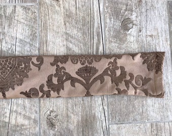 Door draft stopper, EMPTY Door draft blocker, window draft stopper Damask Chenille Draught Excluder, Velvet  Brown