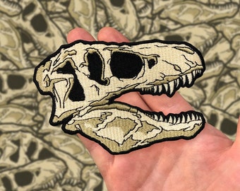 T-Rex Skull Embroidered Patch