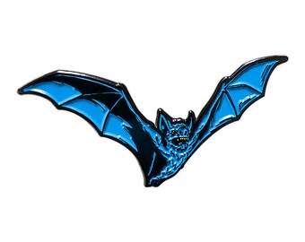 Teal Bat Enamel Halloween Pin