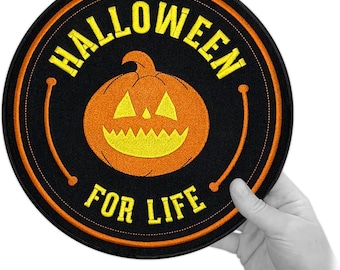 Huge 11" Halloween For Life Embroidered Back Patch