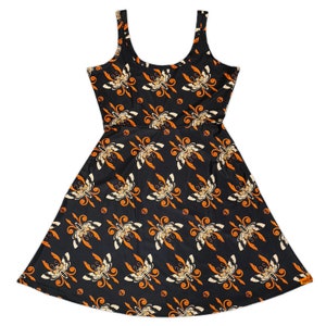 Vestido patinador Acherontia Entwined Death's Head Moth: ¡tiene bolsillos!