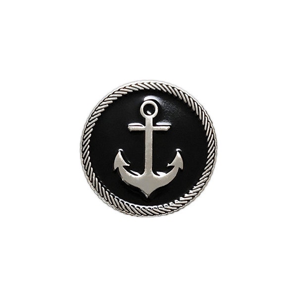 Anchor Badge Silver Enamel Pin