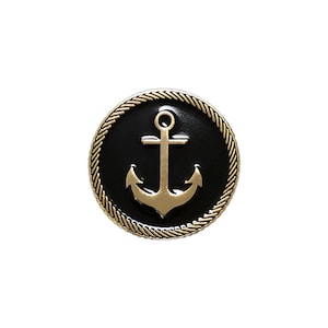 Anchor Badge Gold Enamel Pin