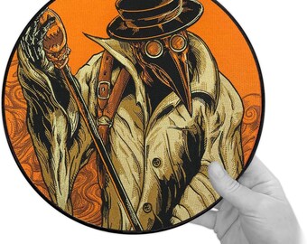 Huge 11" Plague Doctor Embroidered Back Patch