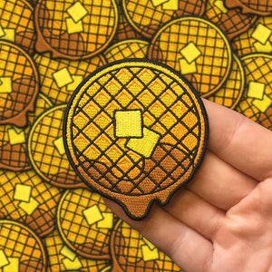thumbnail image 2 of Waffle House Badge Style 4x2 Inch Embroidered Patch, Iron-On Or Sew-On, USA 2 of 4
