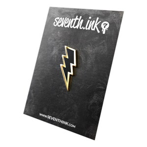Gold Lightning Bolt Enamel Pin