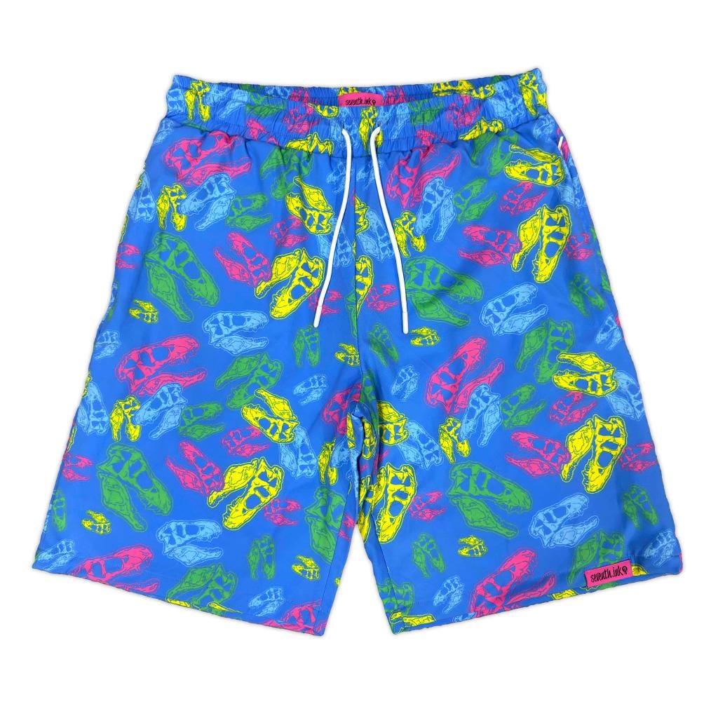 Skull & Crossbones Men's Swim Trunks - Quick-Dry Beach Shorts With Pockets - View #2