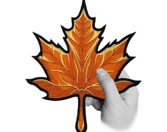 Large 11" Tall Maple Leaf Embroidered Back Patch