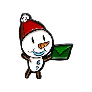 Snowman Enamel 1.5&quot; Pin (Guest Art by Daughter Jade Johnson)