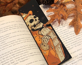 Victorian Autumn Halloween Screen-Printed Bookmark