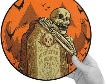 Huge 11" Memento Mori Embroidered Back Patch