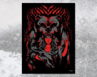 The Huntress 18x24 Silk Screen Print