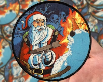 Santa's Last Stand Circular Printed Patch
