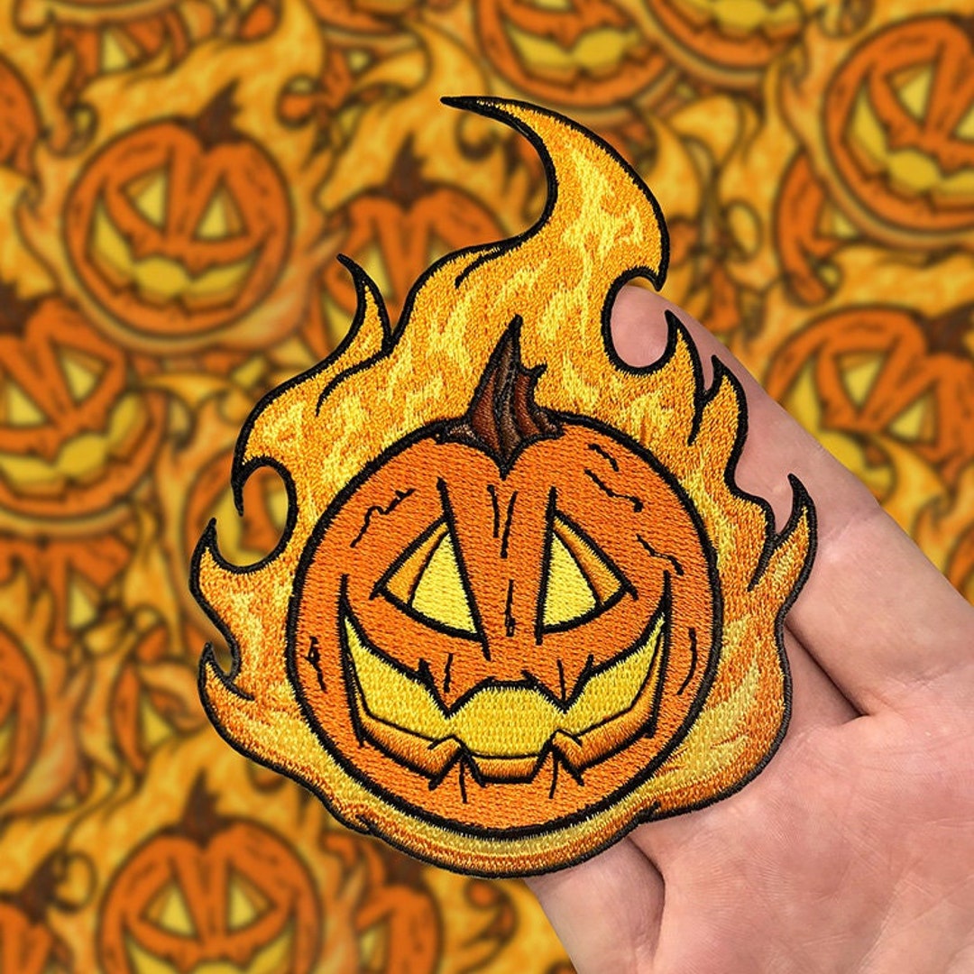 Flaming Jack Embroidered Halloween Patch - Etsy