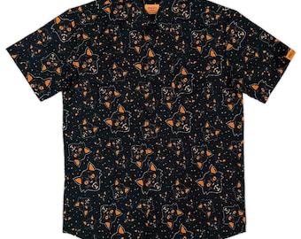 Camisa con botones de gato para Halloween