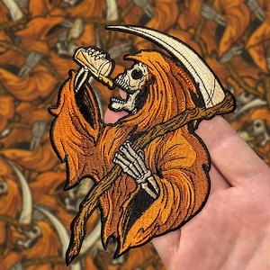 Embroidered Drinkin' Reaper Autumn Edition Patch