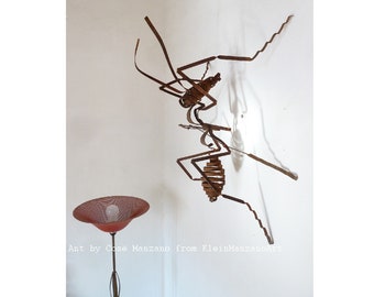 On REQUEST: Ant, Metal Sculpture, Brutalist Art, Modern Art, Wall Sculpture, Original, Insect, Ceiling, Home Decor, Outdoor, Cosé Manzano